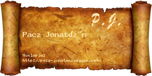 Pacz Jonatán névjegykártya